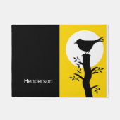 イエローバかわいらしードシルエッテゼンヴィーベ ドアマット (正面)