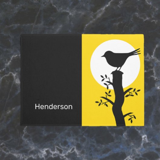 イエローバかわいらしードシルエッテゼンヴィーベ ドアマット