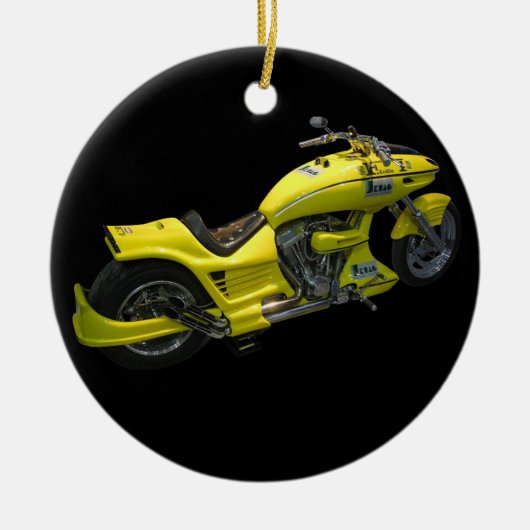 イエローバイクオーナメント セラミックオーナメント (正面)