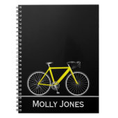 イエローバイク(名前を黒に設定) ノートブック (正面)