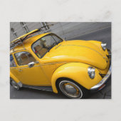 イエローバグビンテージカーポストカード ポストカード (正面)