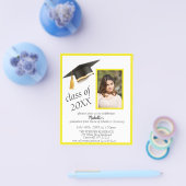 イエローバジェットのフォト卒業パーティー招待状 チラシ (シングル)