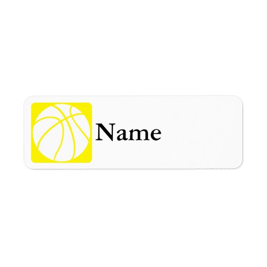 イエローバスケットボール ラベル (正面)