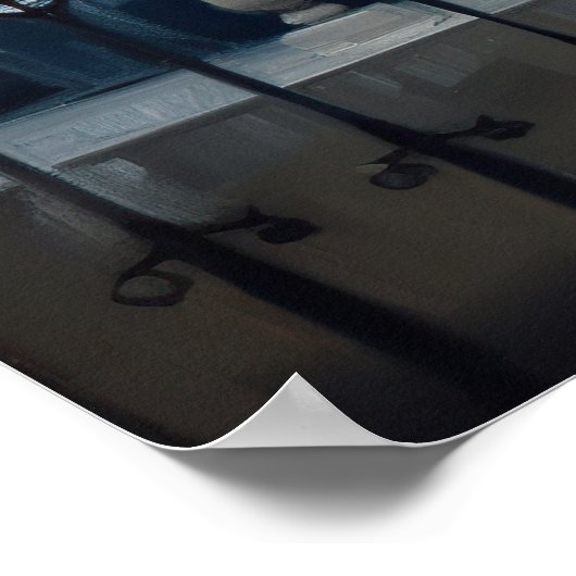 イエローバスローブの女性の憧れエッフェルタワー ポスター (角)