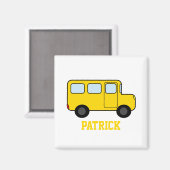 イエローバス名前をカスタムする マグネット (正面/裏面)