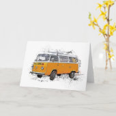 イエローバス折り畳みグリーティングカード カード (黄色い花)