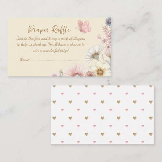 イエローバタフライおむつラッフルエンクロージャカード エンクロージャーカード (正面/裏面)