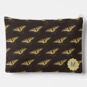 イエローバタフライとイニシャルオンアクセサリーバッグ アクセサリーポーチ (裏面)