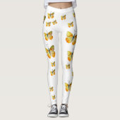 イエローバタフライウォーターカラーアートカスタムレギンス レギンス (正面)