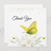 イエローバタフライウォーターカラーサンキューカード サンキューカード (正面/裏面)