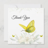 イエローバタフライウォーターカラーサンキューカード サンキューカード (正面)