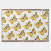 イエローバタフライウォーターカラーブランケット スローブランケット (正面)