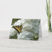 イエローバタフライオンホワイトフロックスフローラ悔やみや弔慰 カード (正面)