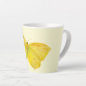 イエローバタフライコモン飛んでいるブリムストーン カフェラテマグ (右アングル)