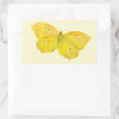 イエローバタフライコモン飛んでいるブリムストーン 長方形シール (バッグ)
