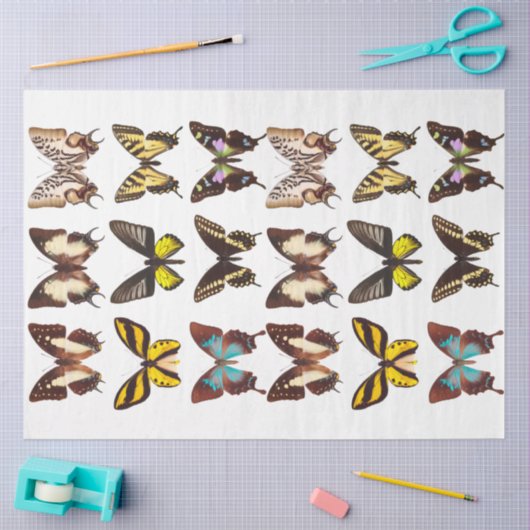 イエローバタフライコレクションデクページティッシュペーパー 薄葉紙 (クラフト)