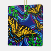 イエローバタフライセラミックオーナメント セラミックオーナメント (左)