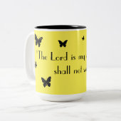 イエローバタフライフェイスマグ ツートーンマグカップ (正面左)