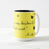 イエローバタフライフェイスマグ ツートーンマグカップ (正面右)