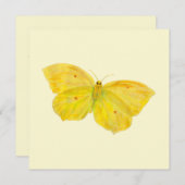 イエローバタフライフラッタリンググリーティングカード (正面/裏面)