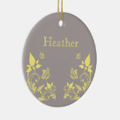 イエローバタフライフローラオーナメント セラミックオーナメント (右)