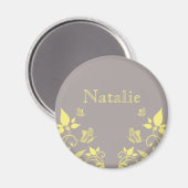 イエローバタフライフローラ磁石 マグネット (正面/裏面)