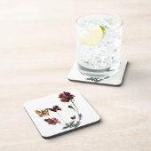 イエローバタフライレッドポピー コースター (右側)