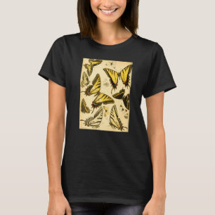 イエローバタフライヴィンテージ植物生物学イラストレーター Tシャツ