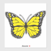 イエローバタフライ装飾ビニル シール (シート)