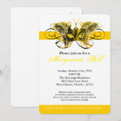 イエローバタフライ・マスク・コスチューム ハロウィン 招待状 (正面/裏面)