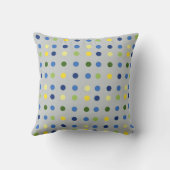 イエローバターカップとブルーアイリスドット クッション (裏面)