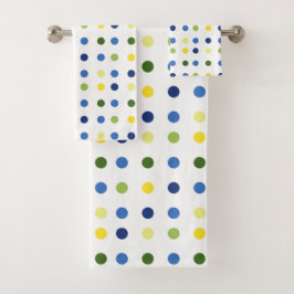 イエローバターカップとブルーアイリスドット バスタオルセット