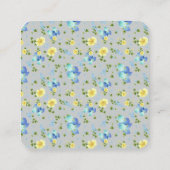 イエローバターカップとブルーアイリス スクエア名刺 (裏面)