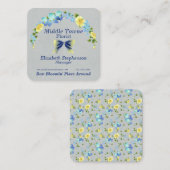 イエローバターカップとブルーアイリス スクエア名刺 (正面/裏面)