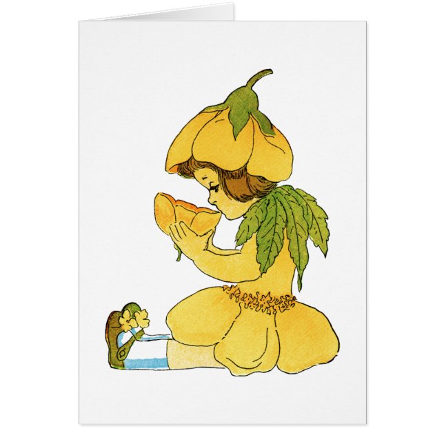 イエローバターカップチャイルドノートカード (正面)