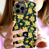 イエローバターカップフローラモノグラムの花 Case-Mate iPhoneケース