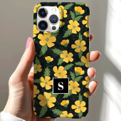 イエローバターカップフローラモノグラムの花 Case-Mate iPhoneケース