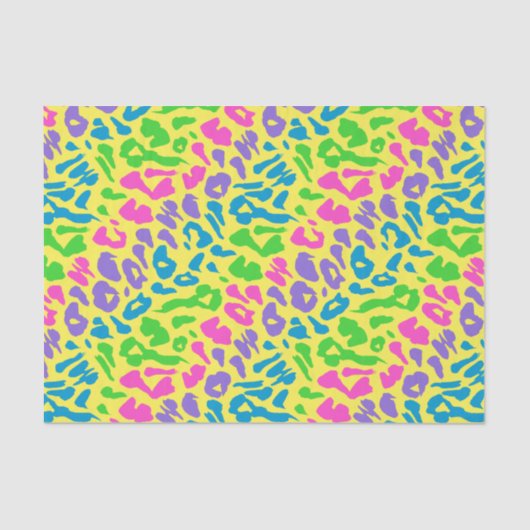 イエローバックヒョウのネオンデコパージュ 薄葉紙 (正面)