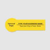 イエローバッジシェイプ名タグのビジネスブランド 名札 (正面)