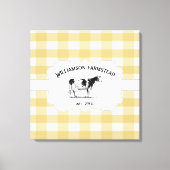 イエローバッファロープレイドファームカウキャンバスプリント キャンバスプリント (正面)