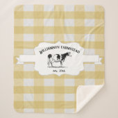 イエローバッファロープレイドファームカウシェルパブランケット シェルパブランケット (正面)