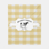 イエローバッファロープレイドファームカウズフリースブランケット フリースブランケット (正面)