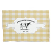 イエローバッファロープレイドファームカウピローケース 枕カバー (正面)