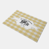 イエローバッファロープレイドファームピグドオーマド ドアマット (アングル)