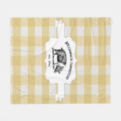 イエローバッファロープレイドファームピグフリースブランケット フリースブランケット (正面(横))