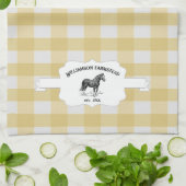 イエローバッファロープレイドファームホースキッチンタオル キッチンタオル (折り畳み)