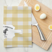 イエローバッファロープレイドファームホースキッチンタオル キッチンタオル (四つ折り)