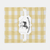 イエローバッファロープレイドファームホースフリースブランケット フリースブランケット (正面(横))