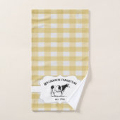 イエローバッファロープレイドファーム牛バスタオルセット バスタオルセット (ハンドタオル)