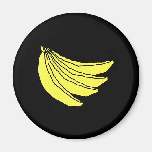 イエローバナナの束。 マグネット (正面)